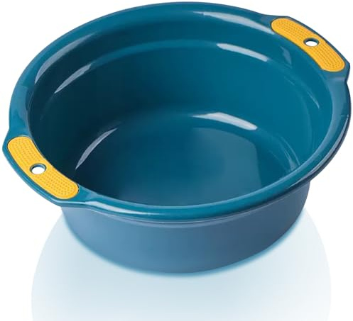 Plastic Wash Basin Small Laundry Tub Space Saving Round Wash Tub for Dish, Fruit, Camping, Laundry, Home & Dormitory (Blue S)