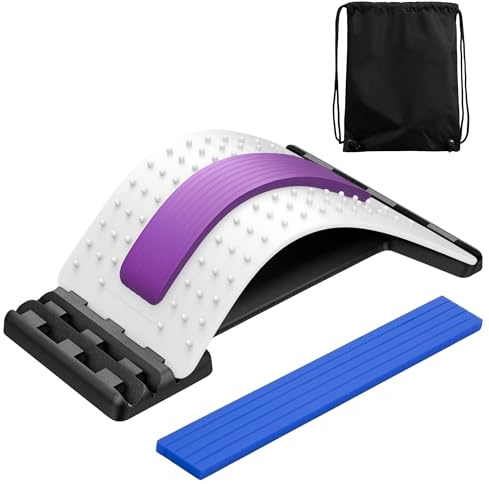BABALUU Soporte Masajeador Para Estirar Espalda y Lumbar + Mochila - Estiramiento Ajustable De Espalda Para El Dolor - Corregir La Postura y Aliviar Dolores De Lumbar/Lumbalgia - Fisio/Fisioterapia