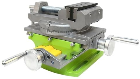 Morsa a slitta trasversale 2 in 1, morsa for fresatura e foratura combinata, base girevole, tavolo da lavoro in lega di alluminio Per trapano da banco