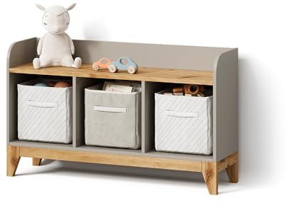 Livinity Panca per bambini Mailo, Cashmere/Artigianale, 107.2 x 63.8 cm XL con 3 cassettisoluzione pratica per organizzare i giocattoli