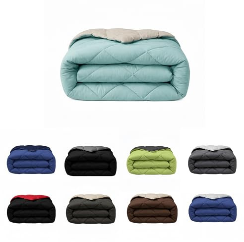 SABANALIA Edredón Nórdico Reversible Cama 135-150 Jade/Lino 400g