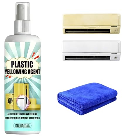 Plastica ingiallimento rimozione restauratore spray, Potente sbiancante ad azione rapida per elettrodomestici, spray detergente, ingiallimento per superfici in PVC e plastica bianca,100ml(1 pezzo）