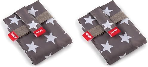 Tatay Envoltorio Bocadillo Reutilizable - Urban Food Textil Baguette | Porta Sandwich Ajustable con Cintas | Forro Interior PEVA Impermeable | Libre de BPA | 72,5x0,3x44 cm, Estrellas Gris
