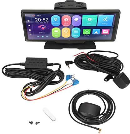 KUIDAMOS Center Console Dash Cam 10-tums Pekskärm HD-videoinspelare för Säker Körning och Parkeringsmonitor med GPS-navigering (K700)