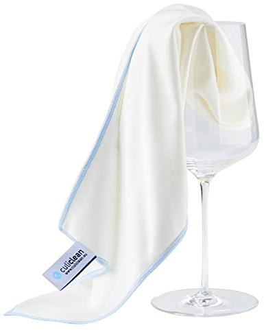 culiclean Poliertuch Gläser Gläserpoliertuch Gastronomie Glaspoliertuch Glastuch Mikrofaser Poliertücher Gläser Fenstertuch Fensterputztuch Gläsertuch 1 STK 40x60cm blau Spiegeltuch streifenfrei