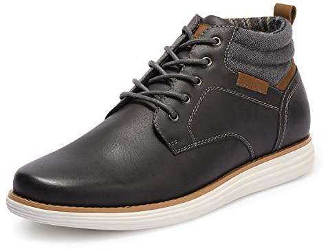 Bruno Marc Men's Mid Top Chukka Sneaker Dress Boot,Dark/Grey,11