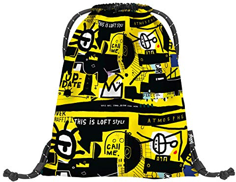 Baagl Turnbeutel für Jungs und Mädchen - Sportbeutel für Junge, Kinder, Teenager - Schule und Sport Schuhbeutel, Sportsack (Skate Street Art)