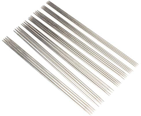 Ferri da Maglia a Doppia Punta in Acciaio Inox,DBAILY 28pc Dritto Ferri da Maglia Ferri da Calza Ago da Maglia per Maglione Calze Cappello Sciarpa (5.0mm/4.5mm/4.0mm/3.5mm/3.0mm/2.5mm/2.0mm) (36)