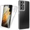XCYYOO Funda para Samsung Galaxy S21 Ultra Silicona,[Carcasa Protectora 360 Grados Full Body] Transparente Suave Ultrafina Gel Silicona TPU+PC Anti-Choque Anti-Arañazos Protectora Case