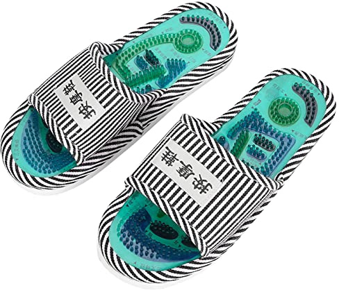 Pantoufles Acupression Massage Magnétique Homme | Sandales point de massage favorisent circulation sanguine, Tissu coton doux respirant