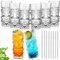INFTYLE Kunststoff Tiki Becher 18 Oz, klare Tiki Gläser moderne Bar Tiki Becher 8 Pack, Hawaiian Party trinken Becher für Cocktails, Limonade, gemischte Getränke, Picknick, Restaurant Supplies