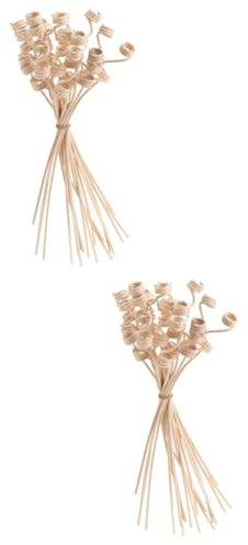 MAGICLULU 40 Piezas Varilla de reemplazo de aromaterapia difusores de Aceite perfumado para el hogar difusor de caña de Aceite Esencial Lavanda Palo de Madera de Fragancia Rota