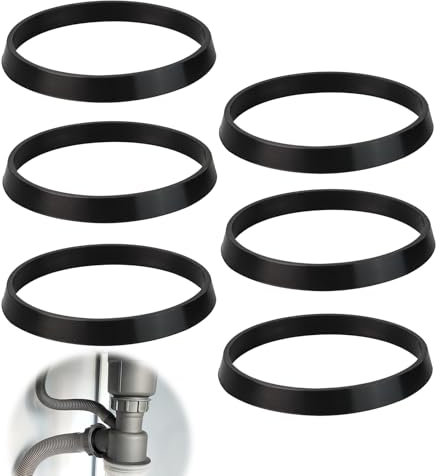 40mm Waste Pipe O Ring Seal, 6Pcs Kitchen Cone Rubber Washer fittings Sealing Gasket for 1 1/2 Inch Sink Drain Pipe Odour Trap Siphon Sink Kitchen Home Garden