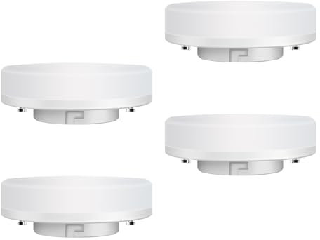 YdseozOA 4 pezzi GX53 7W 3000K LED illuminazione sottopensile, lampadine luce diurna bianco caldo senza sfarfallio non dimmerabile per illuminazione sottomensola CFL rotonda