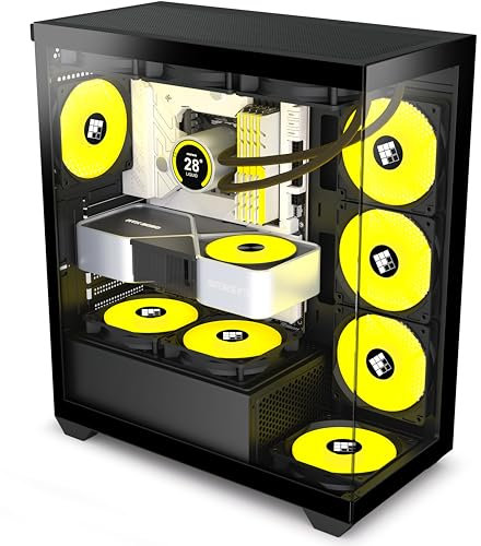 FOIFKIN F3 PC Case - Pre-Installed 3 PWM ARGB Fan, ATX Mid-Tower Gaming PC Case,with Type-C (Black, F3)