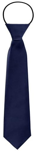 MESU Corbata preatada de satén de color liso para niños, azul, Taille unique