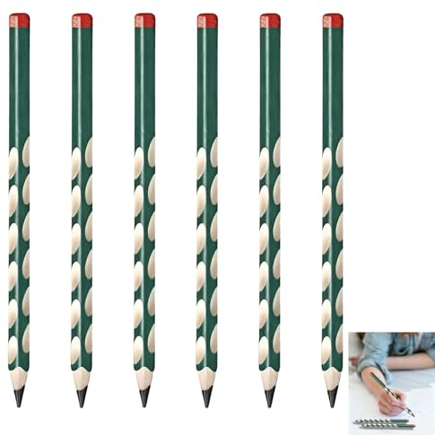 6 Pezzi Matita Ergonomica Triangolare Sottile per Mancini Destrimani Studenti, Gradazione HB, Colore Petrolio, Matita con Fusto Triangolare e Sagomature Antiscivolo per una Scrittura Confortevole