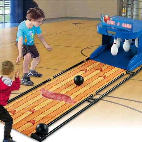 JingNian Bowlingspel för hemmet, LED elektronisk poängtavla, automatisk nollställning, realistisk belysning och ljud, interaktivt bowlingspel (uppladdningsbart, 3,5 m)