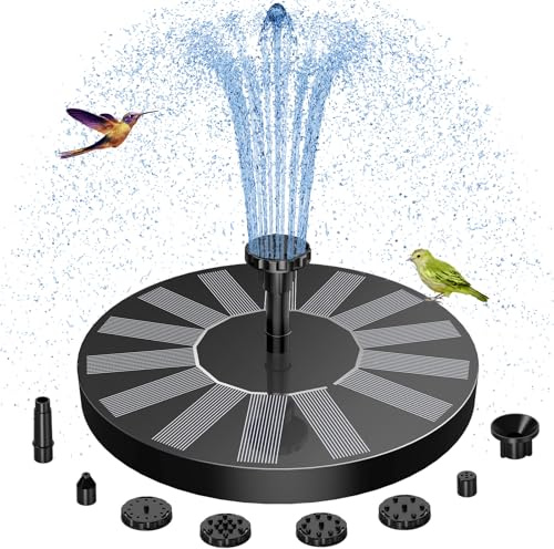 AISITIN Solar Water Fountain, Solar Powered Water Fountain with Multiple Nozzles, Floating Solar Pond Pump,Solar Water Feature for Bird Bath, Garden, Pond, Pool and Fish Tank