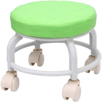 Eminchu Grön Rullpall Bärbar med Ergonomisk Design för Hemmakontor Fitnesscenter 21x34x34 Cm Slitstarkt PU-läder