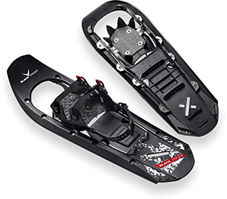 Black Crevice Schneeschuhe Kunststoff Zackenprofil Stainless Steel Steighilfe Ratschenbindung, 64 cm