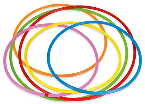Betzold Sport - Hula-Hoop-Reifen Regenbogen-Set 6 Stück Fitness Gymnastik-Reifen Kinder