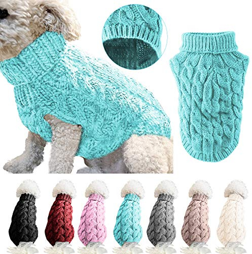 Cane da compagnia dolcevita lavorato a maglia maglione cappotto inverno scaldino ispessimento pullover maglieria cappotto all'uncinetto vestiti per piccolo cane medio grande cucciolo gatto