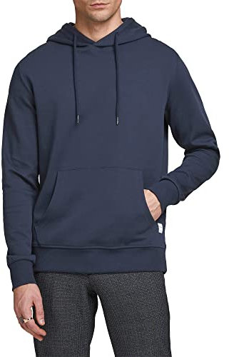 JACK & JONES Herren Jjebasic Noos Hooded Sweatshirt, Navy Blazer, M EU