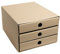 PresentFill® Schubladenbox Pappe - Natur - 100% Recycling Karton - Made in Germany - Schubladenturm für DIN A4 Papierablage - stabil stapelbar - Büro Schreibtisch Organizer – Ablagebox -Ordnungsbox