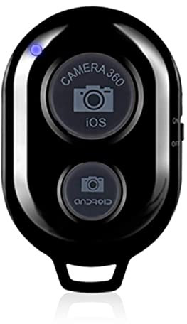 Tradeen Bluetooth Photo Clicker Remote Shutter Release 5cm Long Lasting Android IOS iPhone Remote Camera Control - Selfie Stick Button Smartphone Monopod Compatible Video Remote Phone Clicker - Black