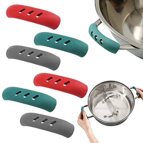 12 Silicone Pot Handle Covers - Heat Resistant, Non-Slip, for Cast Iron Skillet & Pans