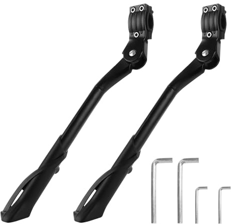 AHAQU 2PCS Bike Kickstand, Adjustable Universal Bicycle Stand, Aluminium Alloy Rear Side Bike Stand for 24-29 Inches Mountain Bike, Road Bike
