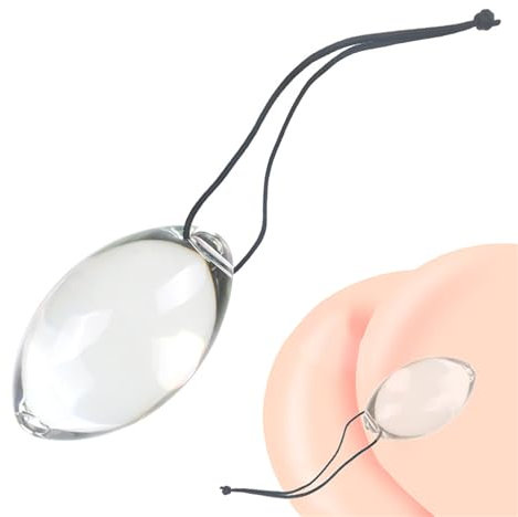 Axcroo Eiförmiges Glas Analplug Analdildo Analkugel mit Tragbares Seil Analperlen Anal Ball Glas Dildo Groß Ei Buttplug Prostata Massager Vagina Masturbation Sex Spielzeug für Frauen Männer (Ø 3cm)