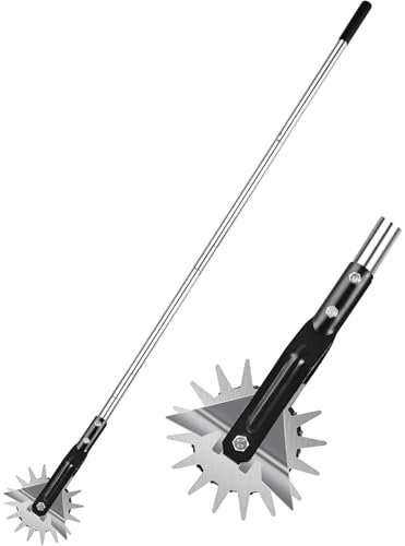 Rasenkantenschneider,Rasenkantenroller Einstellbar,Manueller Rasenkantenschneider für Gehwege,Rasenkantenschneider mit Verstellbarer Grifflänge,Kantenschneider Rasen auf Rollen