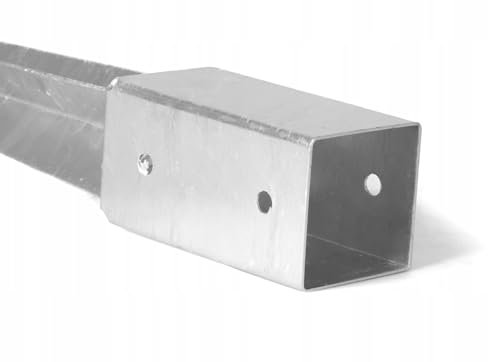 Douille à enfoncer - 50 x 50 mm - Longueur : 600 mm - En acier galvanisé à chaud - Pour poteaux en bois carré - Ancrage au sol pour poteaux en bois