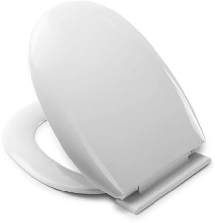 URBNLIVING Anti-Bacterial Soft Close Toilet Seat, White Durable Plastic WC Seat with Quick Release & Quick Fit Hinges, Easy Clean, Quiet Closing Lid, Universal Fit for Standard Toilets