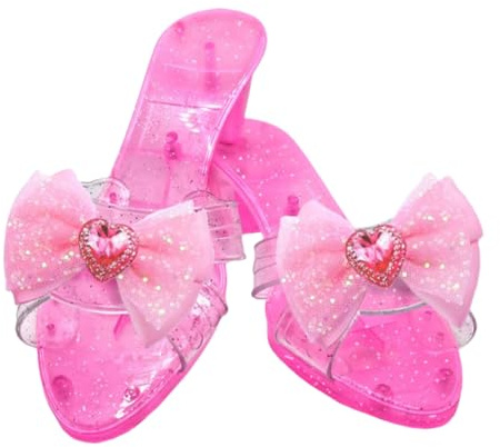 Girls Princess Shoes, Princess Crystal High Heels, Sparkling Cosplay Dress Up Shoes, Comfortable Fit for School Character Day, Costume Parties, Event Planners and Themed Celebrations 80g
