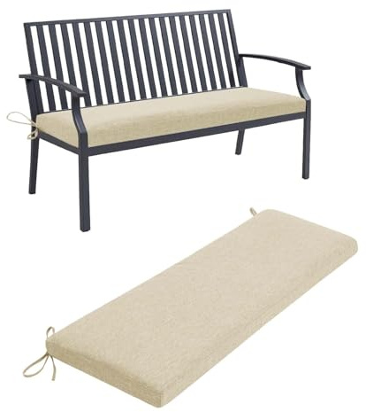 Generico Cuscini Imbottiti per Panche da Esterno/Interno - Davanzale, Ingresso, Scarpiera Panca, Giardino, Terrazza Sedie Cuscini, Com Fodera Rimovibile e Fondo Antiscivolo,Beige,120x40x5cm