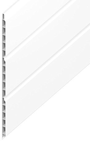 White, 300mm UPVC Flat Plastic Board/Soffit 9mm x 5m Length General Purpose Utility Liner