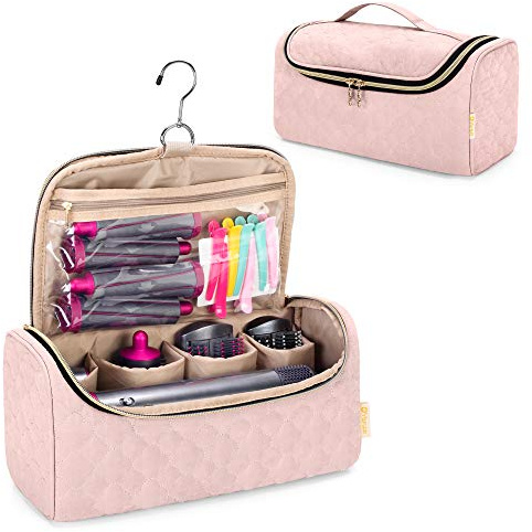 Yarwo Borsa da Viaggio Compatibile con Dyson Airwrap, Organizer Portatile per Airwrap Complete e Accessori, Beige Rosa, in Attesa di Brevetto