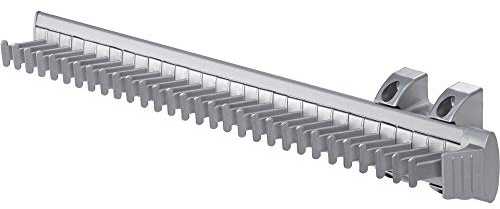 Gedotec design wardrobe tie rack with full extension pull-out for 30 ties - scarf & accessories | silver anodised aluminium | length 454 mm | 1 piece - suspension for wardrobe doors