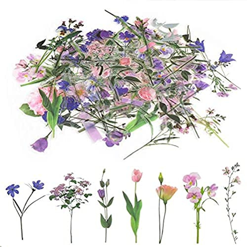 80 Pcs Flower Stickers, Self-Adhesive Paper Stickers for Scrapbooking