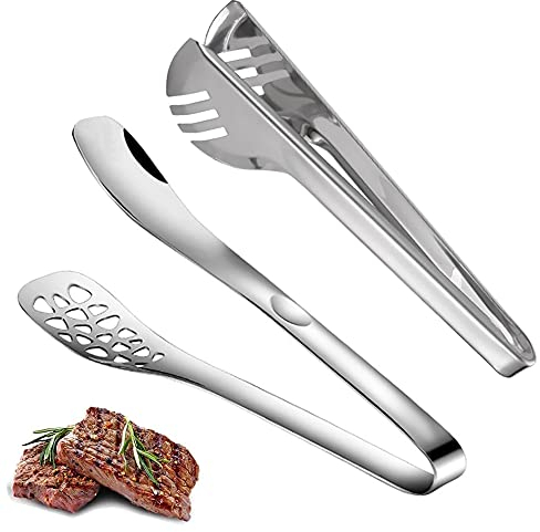 HUYIWEI Pinza per Servire,Pinza per Insalata in Acciaio Inossidabile,Pinza da Cucina,Adatta per Pasta,Insalate,Carne alla griglia,Lavabile in lavastoviglie(2 Pezzi)