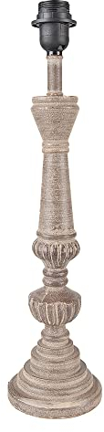 Clayre & Eef Lampenfuß Ø 13x51 cm Braun Holz Kunststoff Rund Lampensockel