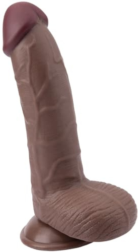 AaRIKI 19cm Dildo realistico Pene Finto per Donne fallo realistico silicone morbido in silicone per principianti con a forte ventosa per gioco a mani libere, dildo anale con asta curva e palline