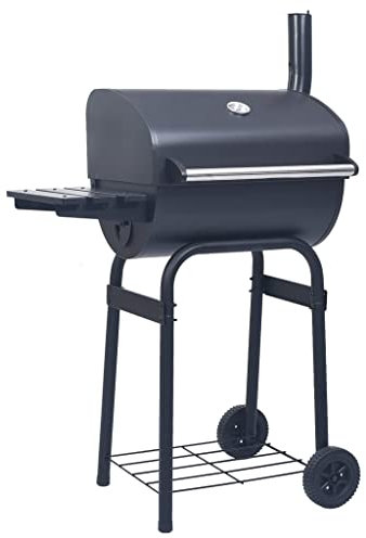 Home & Garden item-Barbacoa ahumadora de carbón con estante inferior negro