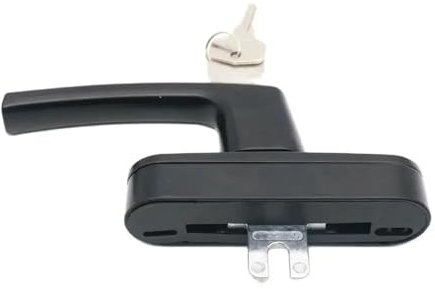 VDLLQYN, Manija de arco con cerradura interior-exterior baño abierto balcón puente roto manija de ventana de aluminio marco interior y exterior ，Manillas para ventanas(Black)