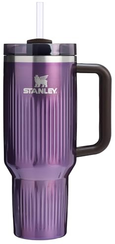 Stanley Quencher H2.0 Tumbler with Handle and Straw 40 oz | Flowstate 3-Position Lid | Cup Holder Compatible for Travel | Insulated Stainless Steel Cup | BPA-Free | Fluted Wisteria Shine