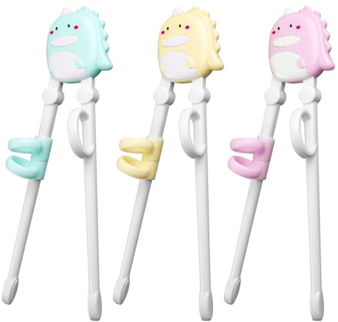Bacchette di Addestramento dei Bambini,3 Paia Riutilizzabili Bambini Learning,Acchette per Principianti con Assistente Adatte a Principianti,Bacchette Cinesi Posate per Bacchette