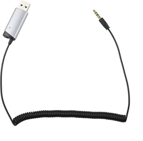 5.0 Car Music Adapter, Stereo Car Adapter Built-in Noise-canceling Microphone With USB Power And 3.5mm AUX Compatibility